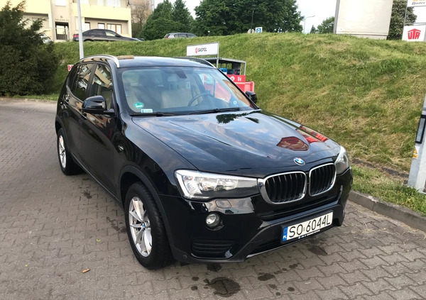 BMW X3 cena 76000 przebieg: 165560, rok produkcji 2014 z Sosnowiec małe 154